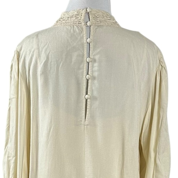 Free People Ethereal Edwardian Romantic Dainty Lace Mini Dress Ivory Medium NWT - Picture 8 of 15